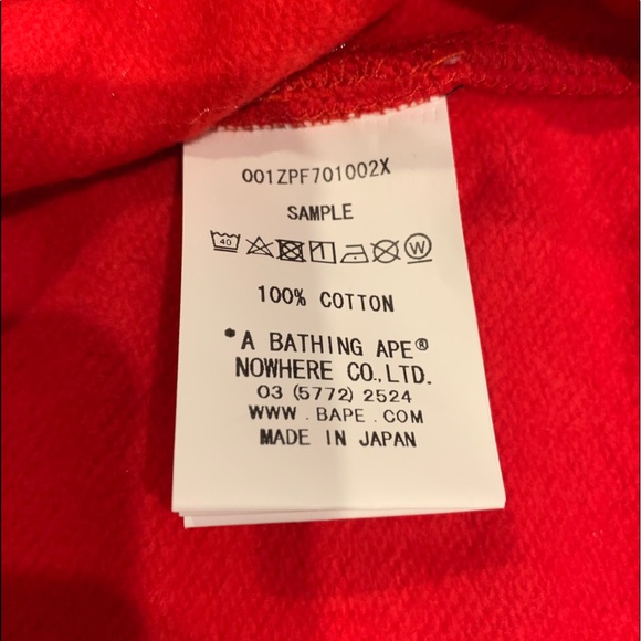 Bape A Bathing Ape Red Double Hooded Shark Hoodie - Picture 5 of 8